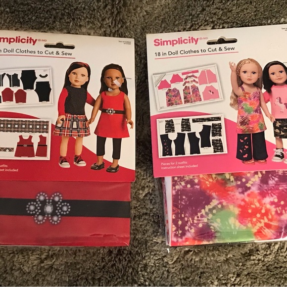 Simplicity Other - Simplicity Doll Clothes Sewing Patterns American doll size 18” girl